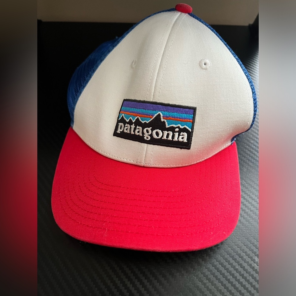 Patagonia Trucker Hat - White Front with Red Brim